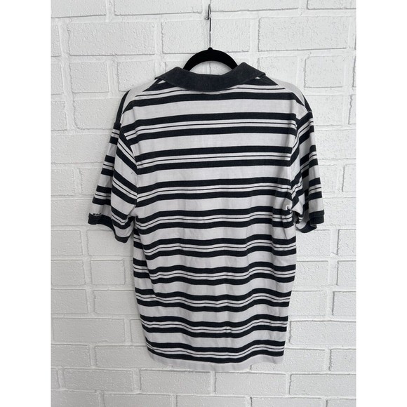 Kirra Skate Surf 90s Y2K Polo Mens Large Short Sleeve White Striped Vintage - Picture 5 of 5